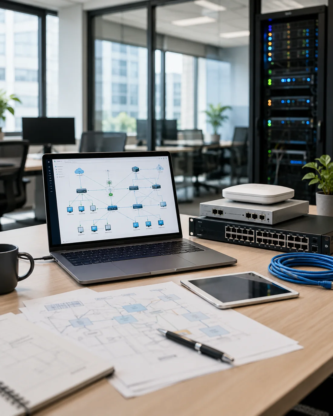 Network design, hardware selection and IT support workspace