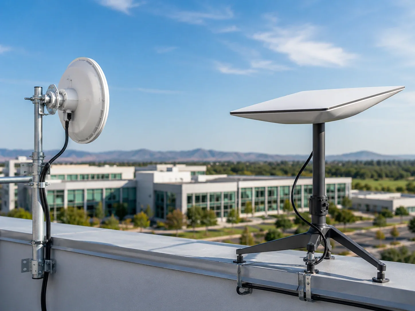 Rooftop satellite and wireless connectivity installation